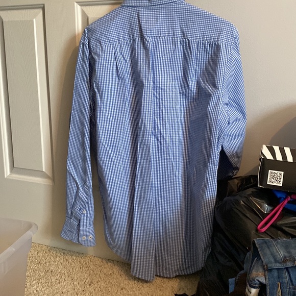 Blue checkered Izod Button down long sleeve - Picture 2 of 4